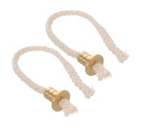 DONFAMDS 2 Pezzi Stoppini per Lampade a Olio in Cotone Intrecciato con Tubo in Ottone, Set, Compatibili con Lanterne da Esterno e Bruciatori ad Alcol, per Illuminazione Domestica e Uso