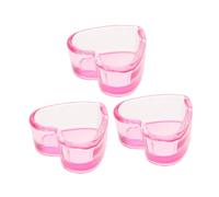 DONFAMDS 3pezzi Heart Shape Transparent Glass Dappen Dish for Nail Art Nail Soaking Bowl and Makeup Brush Holder Cute and Stylish