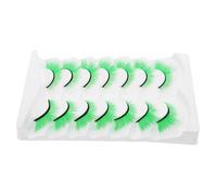 DONFAMDS 7paia Ciglia Finte Verdi Extra Lunghe Per Costumi Di Halloween e Feste Di San Patrizio Kit Cosplay Per Look Drammatico e Creativo