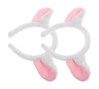 DONFAMDS Cerchietto per Chioma con Orecchie di Agnello in Peluche Bianco 2 Pezzi, Leggero e Portatile, Accessorio Carino per Cosplay e Photo Sessions per Adulti