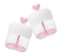 DONFAMDS Creatore di Schiuma per Viso 2 Pezzi, Design a Cuore Trasparente in Plastica Rosa, Rapida Formazione di Schiuma, Utile la Pulizia del Viso