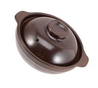 DONFAMDS Pentola di Terracotta Coperchio, Casseruola per Stufati e Zuppa di Riso, Utensile da Cucina Multifunzionale per Uso Domestico Design Binaurale Ergonomico e Superficie Antiaderente