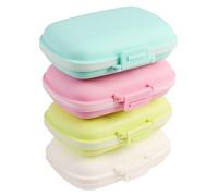 DONFAMDS Portapillole Piccolo 4 Pezzi in Plastico 8 Scomparti Doppio Strato Organizer Medicinali Facile da Usare per Conservazione Separata in Viaggio