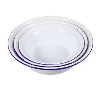 DONFAMDS Set 3 Pezzi Ciotole Smaltate Retrò da 14-18 Cm, Bacinelle per Insalata e Zuppa in Smalto Sicuro, Lavabo Smaltato Vintage per Cucina e Uso Domestico