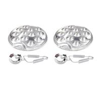 DONFAMDS Set da 4 Pezzi Utensili per Lumache in Acciaio Inox, Piatto Escargot da 12 Posti Pinze e Forchette Resistenti al Calore, Stoviglie per Frutti di Mare per Ristoranti e Casa