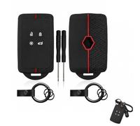 DONFORTLY Portachiavi Auto 2 Pezzi per Cover Smart Key, Custodia in Silicone per Telecomando Auto a 4 Tasti, Protezione Chiave con Linea Rossa, Include 2 Cacciaviti