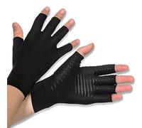 Donfri Guanti per artrosi alle mani con rame, guanti artrite guanti senza dita guanti compressione artrite reumatoide mani，per donne e uomini, sollievo dal dolore e termici (XL)