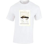 DONG-XIANG 1950 Riley 2.5 LiSaloon Roadster Drophead Tshirt Various Sizes T-Shirt White XL