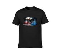 DONG-XIANG Chicago PD Thin Prom Design Super Soft Dance T-Shirt Black L