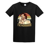 DONG-XIANG The It Crowd Fatherrr Fatherrrrrr Vintage Half Sleeve Casual Punk Printing Basic T-Shirt Black XXL