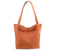 Dongawin Borsa tote in velluto a coste da donna grande borsa a tracolla con cerniera e tasche per università, scuola, lavoro, viaggi, shopping., Marrone, inch