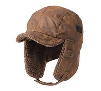 DongBao Berretto da Pilota da Aviatore in Pelle Unisex Cappello da Caccia con Paraorecchie da Trapper Invernale Cappello da Caccia Impermeabile e Antivento