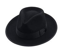 DongBao Cappallo a Tesa Grande Fedora-Lana Feltro- Panama da Uomo in Feltro-Cappello Invernale Caldo