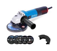 DongCheng Smerigliatrice Angolare 800W, Ø125mm, 11800 giri/min, Copridisco Rapido, Maniglia Supplementare, Include 2 Dischi da Smeriglio, 2 a Nastro e 2 da Taglio per Lucidare e Tagliare