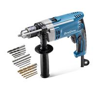DongCheng Trapano a percussione, 710 W, 13 mm, mandrino a percussione 45,000 IPM, 3000 RPM con 15 pezzi di corone per metallo, legno e mattoni