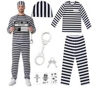 Dongcill Costume da prigioniero da uomo, per Halloween e carnevale