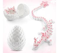 Dongcill Drago Stampato in 3D Nell'Uovo, Drago di Cristallo Articolato con Uovo di Drago, Uovo di Drago Stampato 3D, Diocattolo Articolato del Drago, Adatto per Auto, Decorazioni Domestiche