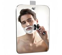 DONGDA Acrílico Specchio da Bagno, Specchio da Barba per Doccia, Infrangibile Specchio da Trucco, Specchio Doccia con 1 Gancio Adesivo, Piccolo Specchio Leggero Specchi da Parete per Bagno, 25cmx20cm