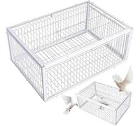 Dongdaping Gabbia per piccioni con due ingressi unidirezionali, gabbia per uccelli 40x30x25 cm con lucernario