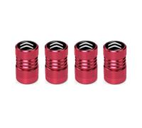 DONGDONG 4 Pezzi Auto Cappucci delle Valvole per Citroen C1 II 3-Door 2014-2022, Metallo Tappi per Valvole Pneumatici Cappucci Parapolvere,Red