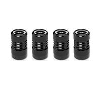 DONGDONG 4 Pezzi Auto Cappucci delle Valvole per Mazda2 2011-2014, Metallo Tappi per Valvole Pneumatici Cappucci Parapolvere,Bla-CK