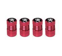 DONGDONG 4 Pezzi Auto Cappucci delle Valvole per Peugeot 408 II 2014-2017 2018-2022, Metallo Tappi per Valvole Pneumatici Cappucci Parapolvere,Red