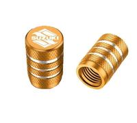 DONGDONG 4 Pezzi Auto Cappucci delle Valvole per Suzuki Ignis II 2016-2019 2020-, Metallo Tappi per Valvole Pneumatici Cappucci Parapolvere,Gold
