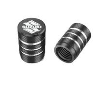 DONGDONG 4 Pezzi Auto Cappucci delle Valvole per Suzuki Ignis II 2016-2019 2020-, Metallo Tappi per Valvole Pneumatici Cappucci Parapolvere,Bla-CK