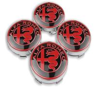 DONGDONG 4 Pezzi Coprimozzo Ruota Centrale per Alfa Romeo 159 2006, Tappi Copricerchi Ruota Coperchio per Cerchione Auto Centro Ruota Tappi,Red-68MM