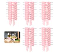 DONGFENGLION 50 fiocchi rosa, fiocchi, decorazioni per compleanni, matrimoni, fiocchi regalo con filo per confezioni regalo, fai da te