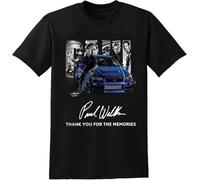 donghuan Paul Walker 1973 2013 Thank You for The Memories Signature Black T-Shirt Unisex Graphic Mens Printed Tee L