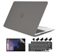 DONGKE Compatibile con MacBook Air 13" Custodia 2021 2020 2019 2018 Modello di rilascio: M1 A2337 A2179 A1932, custodia rigida opaca per MacBook Air 13" con display Retina, adatta a Touch ID - Grigio