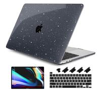 DONGKE Custodia per MacBook Pro 13" 2023 2022 2021 2020 modello di rilascio A2338 M2/M1 A2289 A2251 con Touch Bar e Touch ID, custodia rigida in plastica glitterata e copertura per tastiera, stella