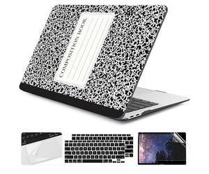 Dongke - Custodia rigida per MacBook Air 13 pollici 2018, nuova versione A1932, con logo in cristallo, per Apple MacBook Air 13 Retina con Touch ID Composition Book