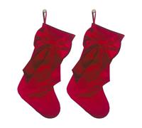 DONGKER Calze di Natale con Fiocco, 2 Pezzi 17,7 Pollici Calza Natalizie da Appendere, Sacchetti Regalo per Albero di Natale, per la Mensola del Camino, Decorazione Natalizia per la Famiglia