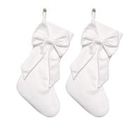 DONGKER Calze di Natale con Fiocco, 2 Pezzi 17,7 Pollici Calza Natalizie da Appendere, Sacchetti Regalo per Albero di Natale, per la Mensola del Camino, Decorazione Natalizia per la Famiglia