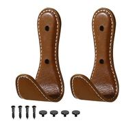 DONGKER Ganci Appendiabiti, 2 Pezzi Gancio da Parete in Pelle con Viti e Viti Copertura Decorativa, Attaccapanni per Appendere Cappotti, Cappelli, Asciugamani, Accappatoi, Sciarpe, Borse