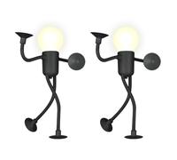 DONGKER Luce Notturna Sportiva, 2/4 Pezzi Luci Notturna a Forma di Simpatico Omino Divertente con Ventosa, Lampada Notte Fai Da Te per Decorazioni Camera da Letto San Valentino Pasqua