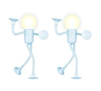 DONGKER Luce Notturna Sportiva, 2/4 Pezzi Luci Notturna a Forma di Simpatico Omino Divertente con Ventosa, Lampada Notte Fai Da Te per Decorazioni Camera da Letto San Valentino Pasqua