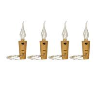 DONGKER Luci per Bottiglia,4 Pezzi Tappo Luce per Bottiglie di Sughero a Batteria Filo Rame LED per Decorazione Interna di Matrimoni Bar Feste di Halloween Natale