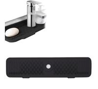 DONGKER Paraspruzzi per Lavello da Cucina, Tappetino per Rubinetto in Silicone Inclinato Dietro il Rubinetto per Gadget Accessori per Lavello del Bagno della Cucina