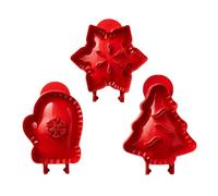 DONGKER Stampi per Mini Torte di Mele Natalizie, 3 Pezzi Stampo per Biscotti, Pressa per Impasti per Torta Pocket, per Accessori da Cucina per Ringraziamento, Halloween e Natale