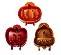 DONGKER Stampi per Mini Torte di Mele Natalizie, 3 Pezzi Stampo per Biscotti, Pressa per Impasti per Torta Pocket, per Accessori da Cucina per Ringraziamento, Halloween e Natale