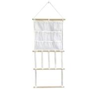 DONGKER Supporto per Fermagli da Appendere, Organizer da Parete per Fermagli per Capelli, Porta Cerchietto con 9 Tasche per Collane, Sciarpe, Cuffie e Accessori per Capelli