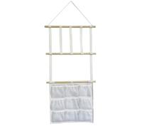 DONGKER Supporto per Fermagli da Appendere, Organizer da Parete per Fermagli per Capelli, Porta Cerchietto con 9 Tasche per Collane, Sciarpe, Cuffie e Accessori per Capelli