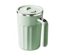 DONGKER Tazze Miscelazione Automatico, 450ML Tazza Automescolante Magnetica in Acciaio Inossidabile con Coperchio Scorrevole e Display Intelligente per Caffè, Latte, Tè, Cioccolata Calda