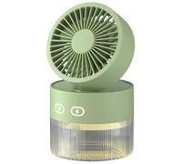 DONGKER Ventilatore Umidificatore, 2 in 1 Ventola Nebulizzatore Ricaricabile a 2 Velocità con Luce Notturna, Ventilatori Raffreddamento per Auto da Viaggio Tende da Esterno Camera da Letto