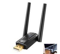 Dongle Bluetooth 5.4 PC, adattatore Bluetooth USB, 150 m a lungo raggio con antenna rotante, compatibile con cuffie Mouse Tastiera Plug and Play, Cle Bluetooth per Windows 11 10 8.1 7