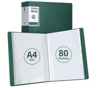 DONGLI 2 Pezzi Portalistino A4,Portalistini con 80 Buste Trasparenti-Verde