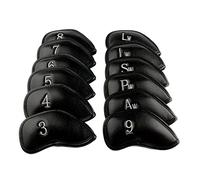 DONGLING Copri Mazza 12pcs / Set Portatile PU. Set di coperture da Golf da Golf Club Coprimazze(Noir)